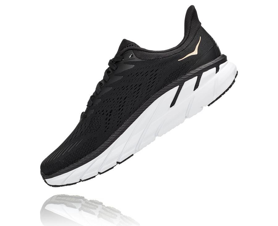 Hoka One One Løbesko Dame - Clifton 7 - Sort/Hvide - 210849UVY